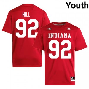 Crimson Gabe Hill #92 IU Hoosiers Jersey | Youth High School Football Limited Swen 55455541