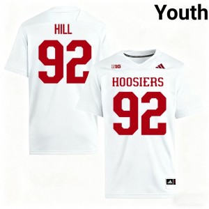 #92 Gabe Hill Hoosiers White Jersey | Authentic Stitched Youth Player Football Gear 37787066