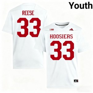 White Garrett Reese #33 Indiana Hoosiers Jersey | Youth High School Football Moisture Wicking Stitched 99680213