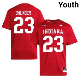 Crimson Henry Ohlinger #23 Indiana Hoosiers Jersey | Youth High School Football Fresh Swen 19112009