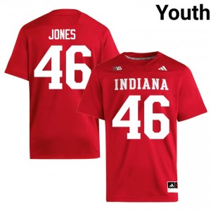 Isaiah Jones #46 IU Jersey | Pro-Grade Crimson College Football Youth Swen 12449890