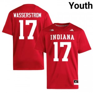 Jackson Wasserstrom #17 IU Jersey | Pro-Grade Crimson College Football Youth Swen 71567379