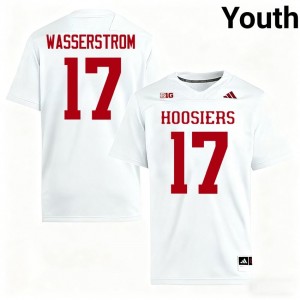 Officially Licensed Jackson Wasserstrom #17 IU Hoosiers White Jersey | Youth University Football Stitched Fan Gear 29791077
