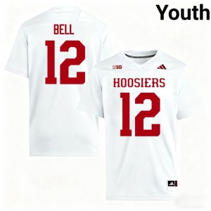 White Jacob Bell #12 Hoosiers Jersey | Youth High School Football Licensed Stitched 65237536