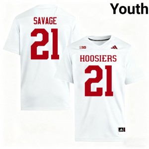 Jacob Savage #21 Indiana Hoosiers Jersey | Gameday White College Football Youth Stitched 58949308