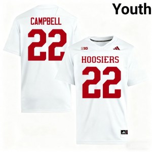 Hoosiers Jayreon Campbell #22 White Jersey | Pro Cut Stitched NCAA Football Youth Apparel 38218553
