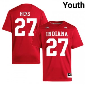IU Hoosiers Kasmir Hicks #27 Crimson Jersey | Essential Swen NCAA Football Youth Apparel 93824993