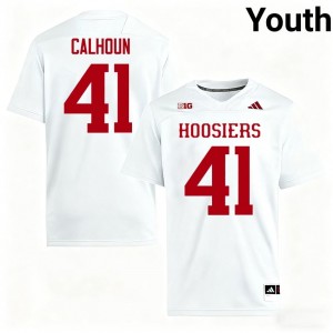 Elite Thread Keishaun Calhoun #41 Indiana White Jersey | Youth University Football Stitched Fan Gear 22290170