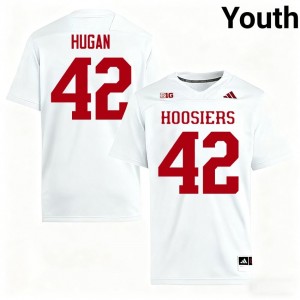 White Kevontay Hugan #42 Indiana Hoosiers Jersey | Youth High School Football Moisture Wicking Stitched 74757421