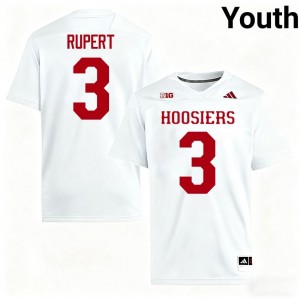 #3 Kortez Rupert IU Hoosiers White Jersey | Authentic Stitched Youth Player Football Gear 35799750