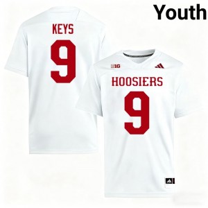 Hoosiers Lavar Keys #9 White Jersey | Pro Cut Stitched NCAA Football Youth Apparel 32614787