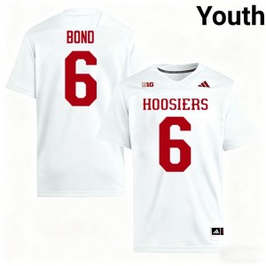 Officially Licensed Lebron Bond #6 Hoosiers White Jersey | Youth University Football Stitched Fan Gear 10965054