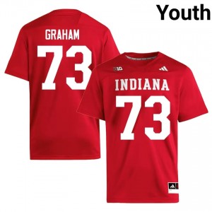 Luke Graham #73 IU Hoosiers Jersey | Pro-Grade Crimson College Football Youth Swen 34389679