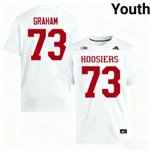 Officially Licensed Luke Graham #73 Hoosiers White Jersey | Youth University Football Stitched Fan Gear 23868229