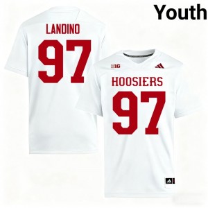 #97 Mario Landino Indiana White Jersey | Alumni Stitched Youth Player Football Gear 10846316