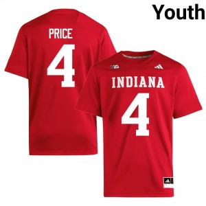 #4 Myles Price Hoosiers Crimson Jersey | Elite Swen Youth Player Football Gear 82757272