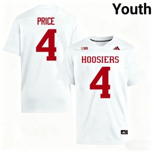 Indiana Hoosiers Myles Price #4 White Jersey | Genuine Stitched NCAA Football Youth Apparel 51131788