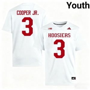#3 Omar Cooper Jr. Hoosiers White Jersey | Authentic Stitched Youth Player Football Gear 33899496