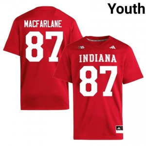 Top-Tier PJ MacFarlane #87 IU Crimson Jersey | Youth University Football Swen Fan Gear 78285461