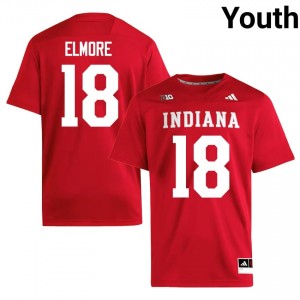 Durable Parker Elmore #18 Indiana Hoosiers Crimson Jersey | Youth University Football Swen Fan Gear 51580413