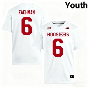 Officially Licensed Preston Zachman #6 Hoosiers White Jersey | Youth University Football Stitched Fan Gear 81035513