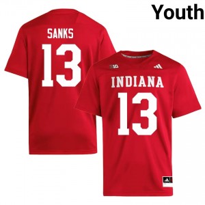 #13 Quan Sanks Hoosiers Crimson Jersey | Elite Swen Youth Player Football Gear 86867494