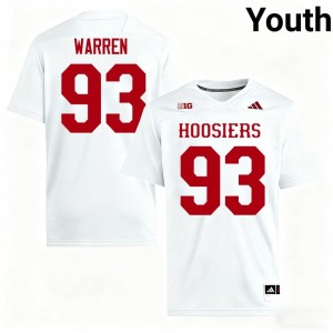 Officially Licensed Quinn Warren #93 IU Hoosiers White Jersey | Youth University Football Stitched Fan Gear 80224639