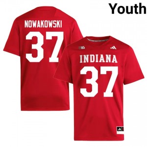 Durable Riley Nowakowski #37 Indiana Hoosiers Crimson Jersey | Youth University Football Swen Fan Gear 52338804