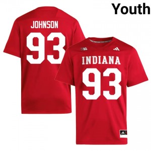 Durable Ronelle Johnson #93 Indiana Hoosiers Crimson Jersey | Youth University Football Swen Fan Gear 53600311