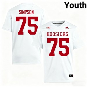 White Sam Simpson #75 Hoosiers Jersey | Youth High School Football Licensed Stitched 88820787