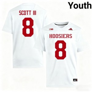#8 Stevie Scott III Indiana White Jersey | Alumni Stitched Youth Player Football Gear 42646213