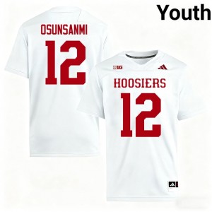 Tobi Osunsanmi #12 IU Hoosiers Jersey | Iconic White College Football Youth Stitched 39734925