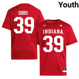 Crimson Trevor Gibbs #39 IU Jersey | Youth High School Football Limited Swen 32858377