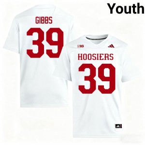 #39 Trevor Gibbs IU Hoosiers White Jersey | Authentic Stitched Youth Player Football Gear 21570867