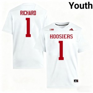 Indiana Turbo Richard #1 White Jersey | Genuine Stitched NCAA Football Youth Apparel 91934017